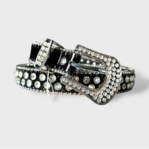 Twig and Arrow Women’s Western Style Rhinestone Black Belt Sz L/XL